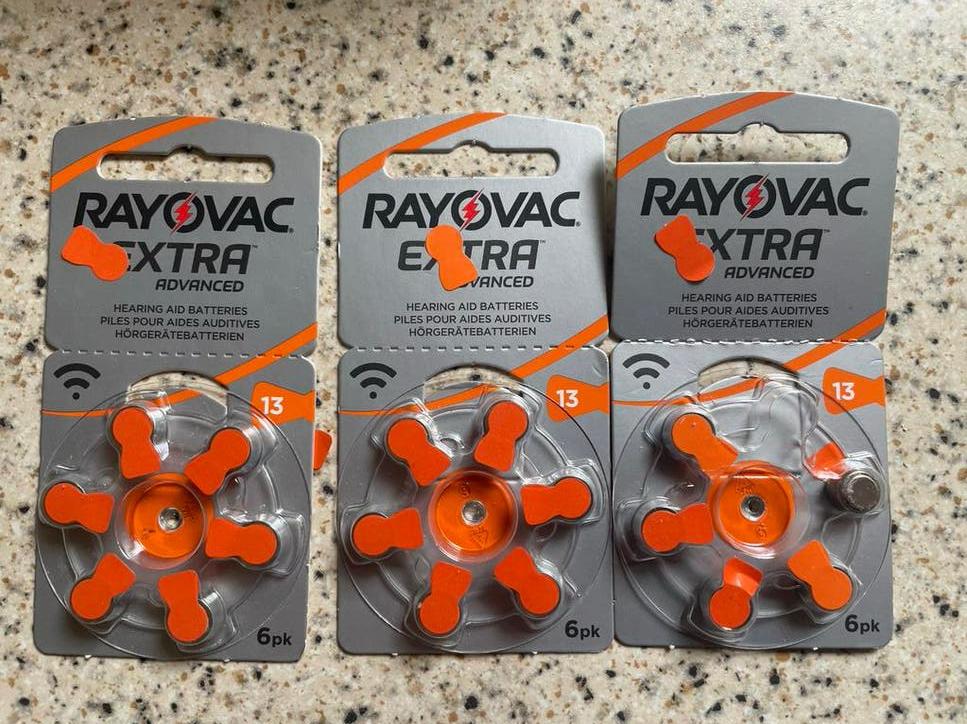 Rayovac Extra Advanced hoortoestelbatterijen type 13 (18 stu, Ophalen of Verzenden, Nieuw