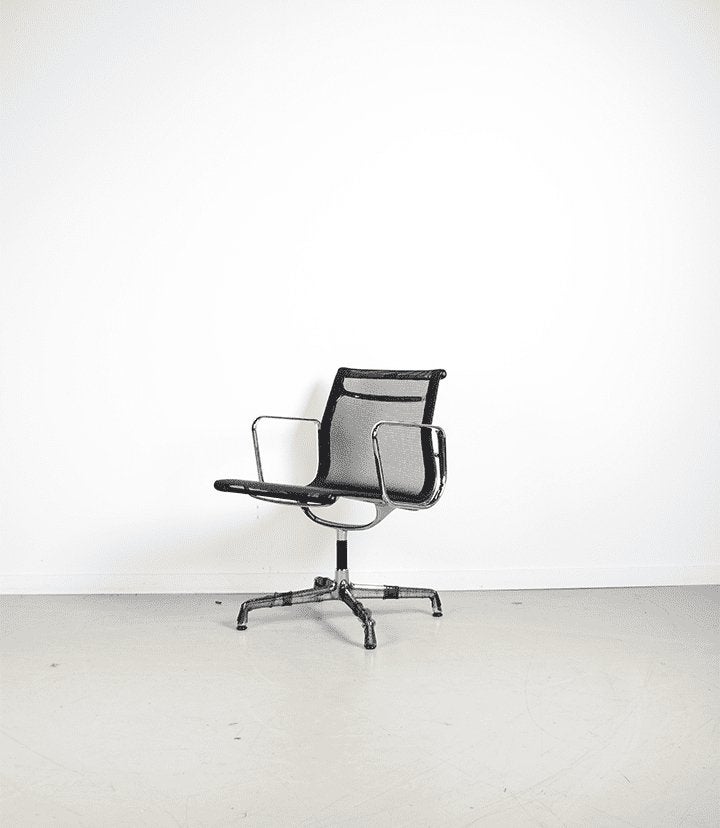 Vitra Eames EA 108 Stoel Zwart Netweave - Chroom, Niet ingevuld, Nieuw, Niet ingevuld, Niet ingevuld