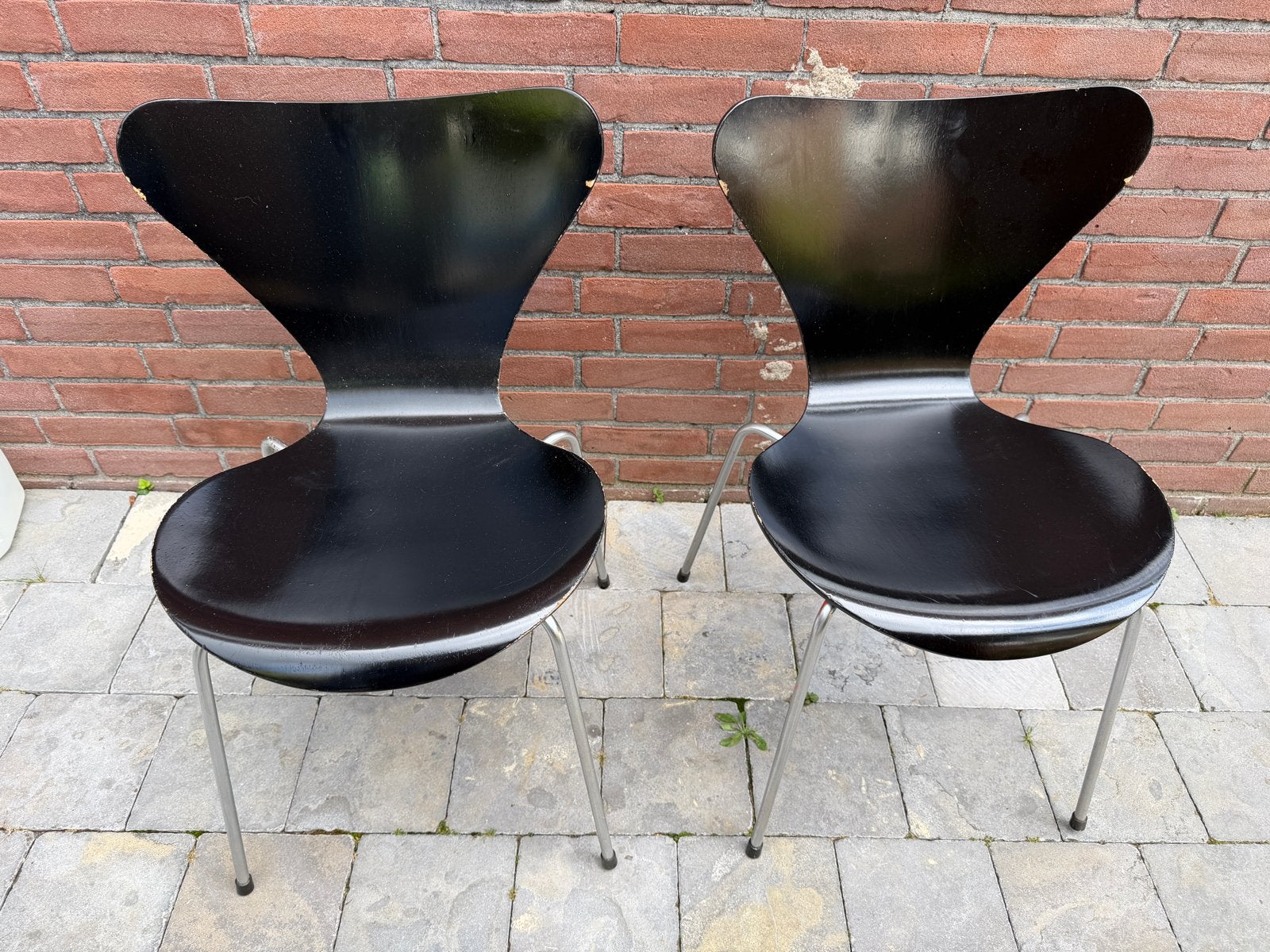 2 originele Fritz Hansen Series 7 stoelen Arne Jacobsen 1978, Ophalen