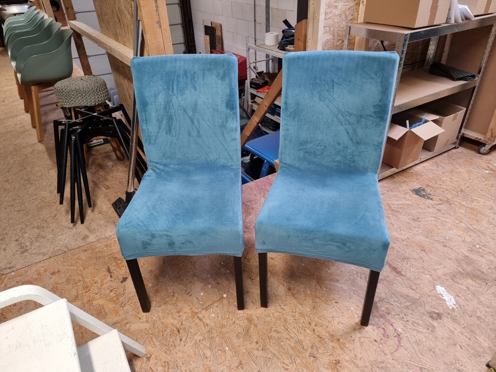 4 eetkamerstoelen met wasbare hoezen, Ophalen, Gebruikt, Overige kleuren, Vier