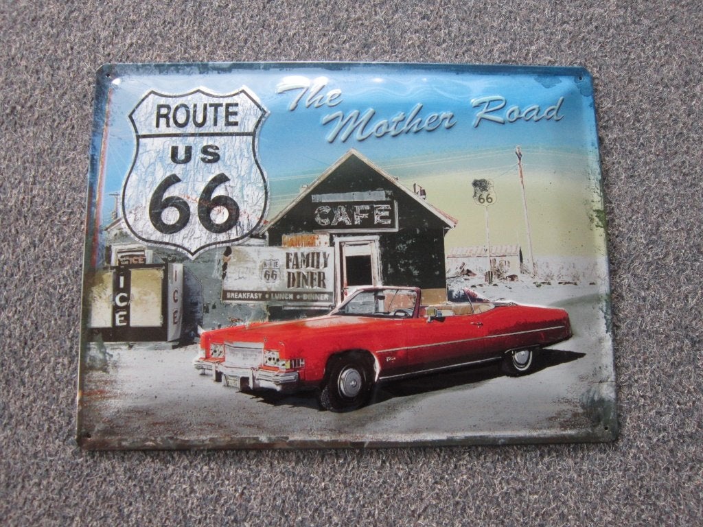 ROUTE 66 BLIKKEN RECLAMEBORD, Ophalen, Zo goed als nieuw, Reclamebord