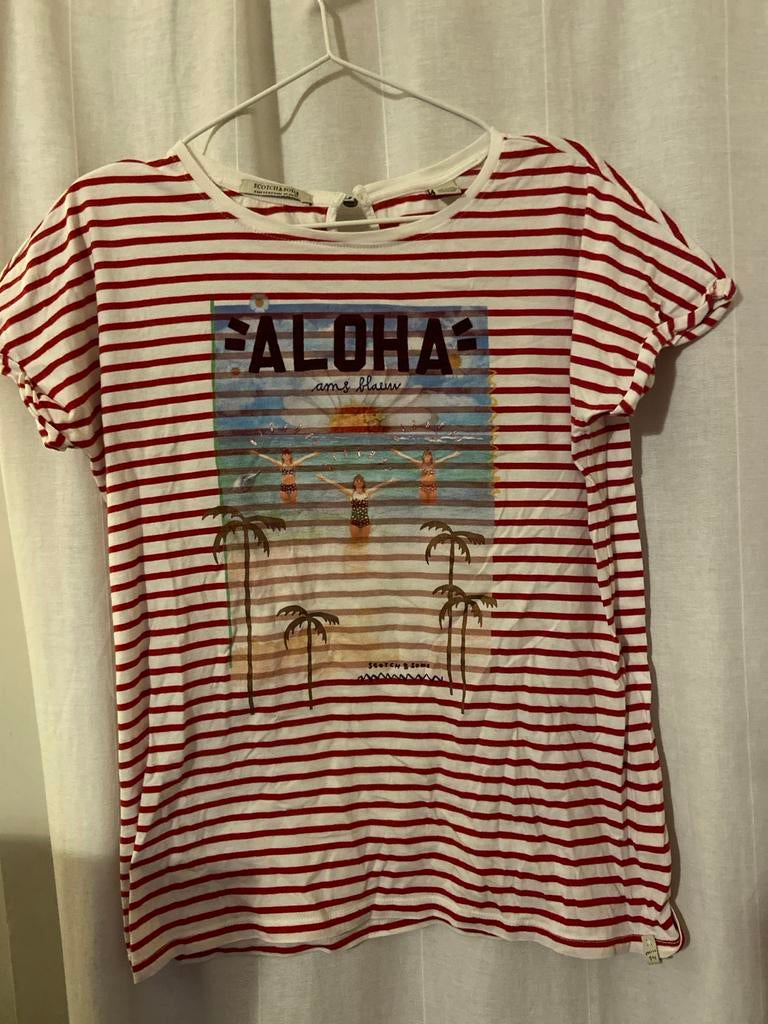 Scotch & Soda Aloha T-shirt Maat 16 (vergelijkbaar met S), Ophalen of Verzenden, Zo goed als nieuw, Korte mouw, Maat 36 (S)