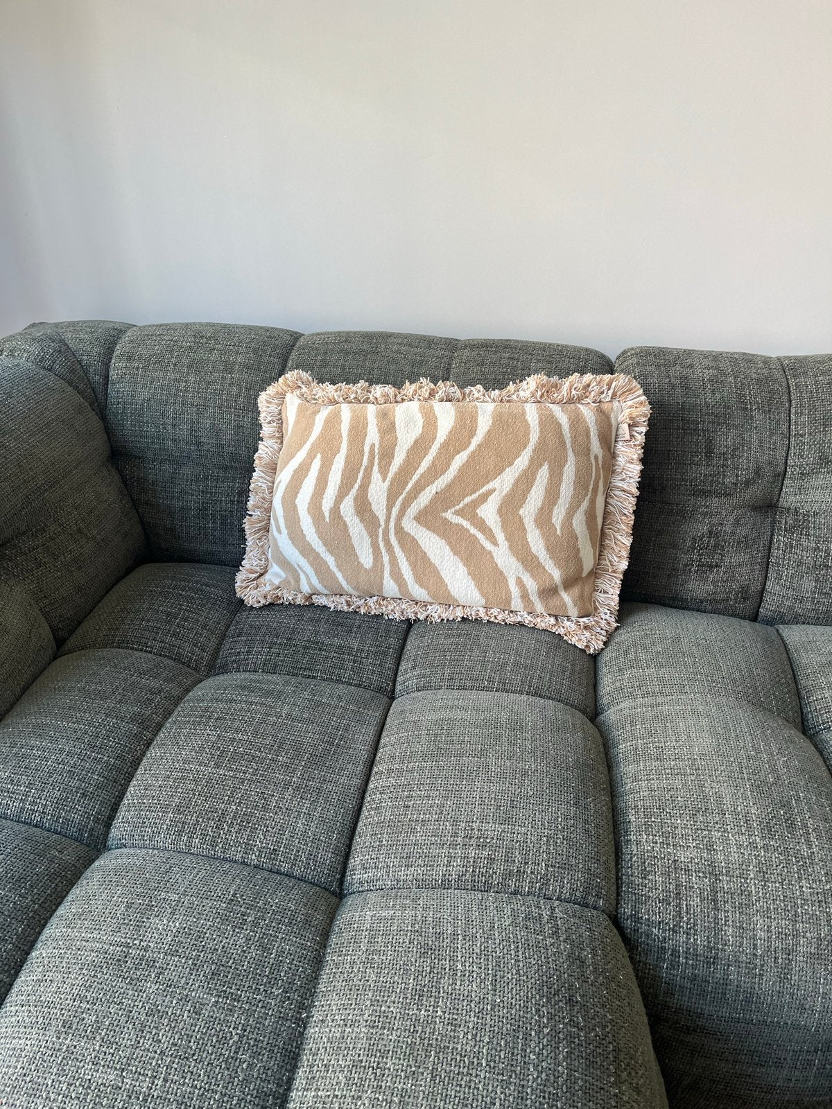 Dutch Decor Sierkussen Zebraprint Beige/Wit, Gebruikt, Meerkleurig, Met print, Ophalen of Verzenden