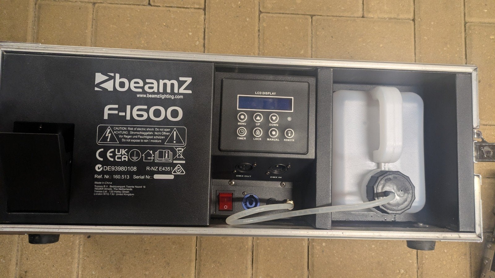 BeamZ F-1600 Rookmachine in Flightcase, Ophalen of Verzenden, Zo goed als nieuw, Rookmachine