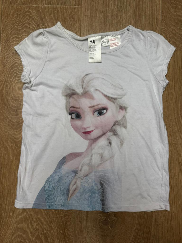 H&M Frozen shirt wit maat 122/128, Ophalen of Verzenden, Gebruikt, Meisje, Shirt of Longsleeve