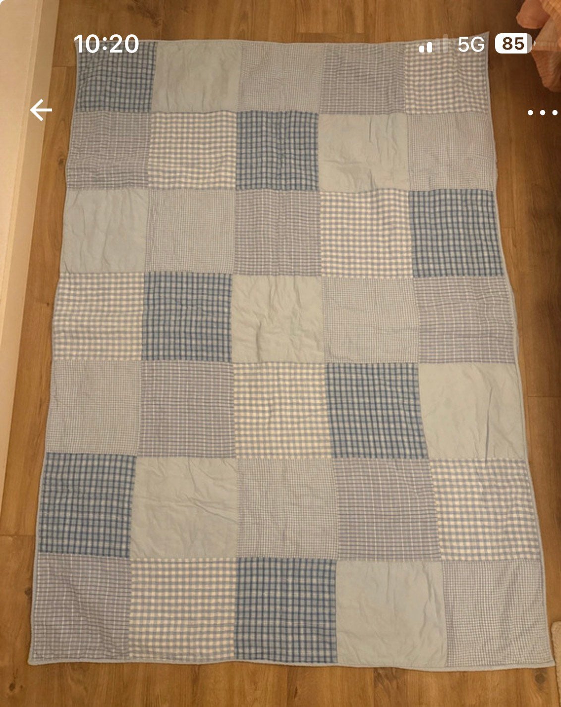 Taftan - Sprei junior - ruitjes patch - 120 x 170 -  blauw, Ophalen of Verzenden, Gebruikt