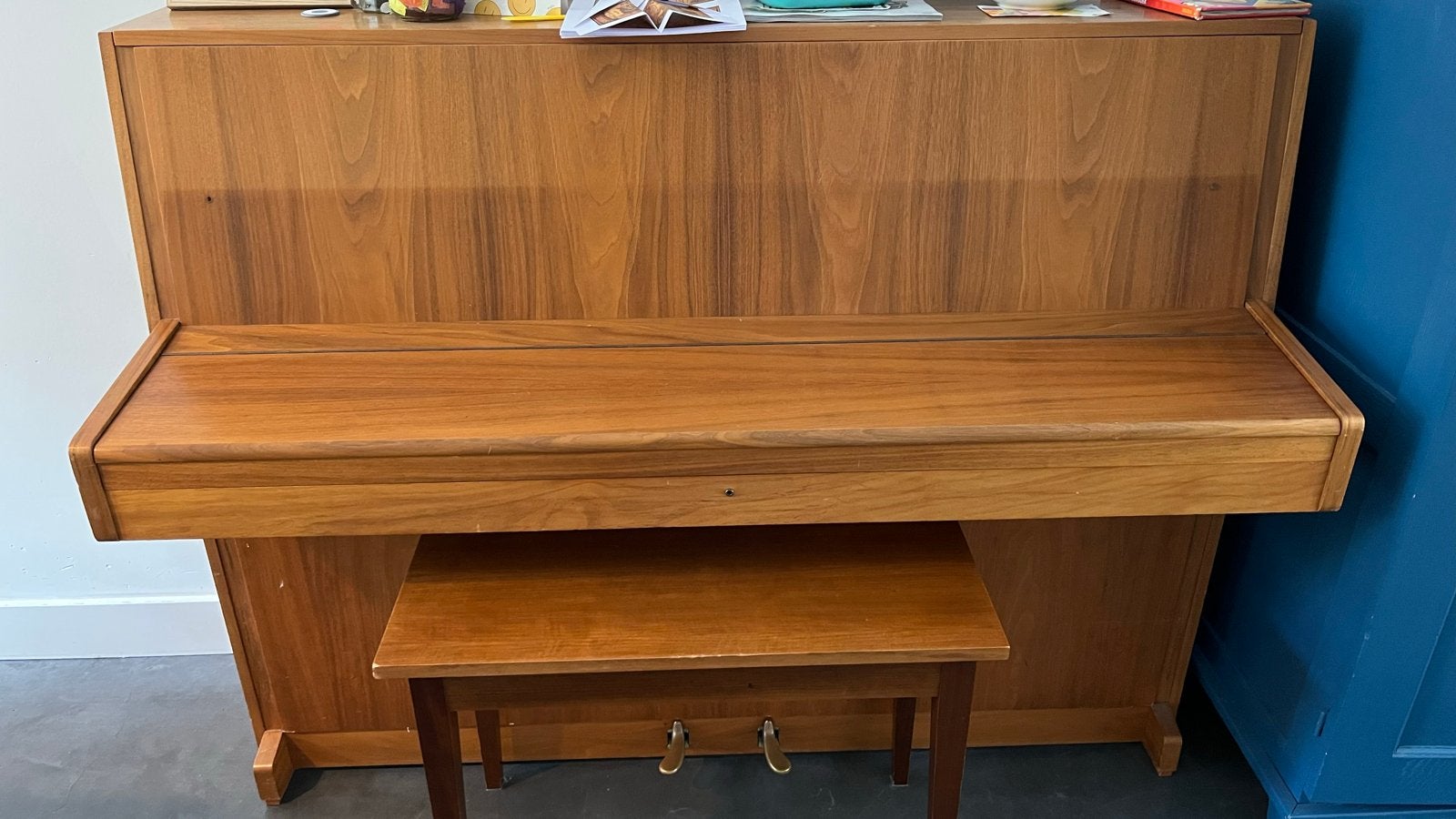 Mooie gebruikte piano - Geen studiepedaal, Ophalen, Gebruikt, Bruin, Piano