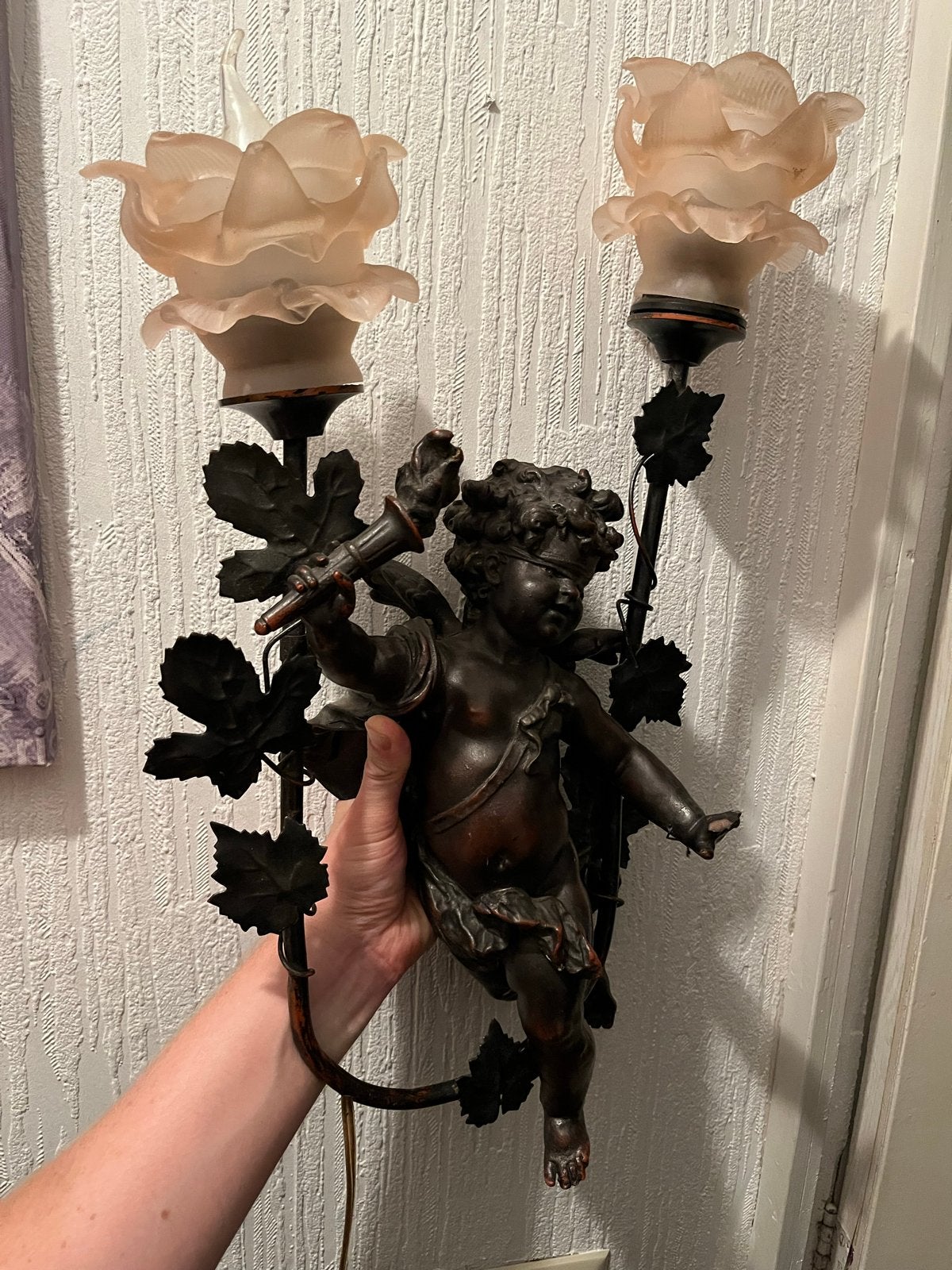 Moreau Putti Putto Engel Wandlamp Cherubijn Vintage Lampen, Ophalen of Verzenden
