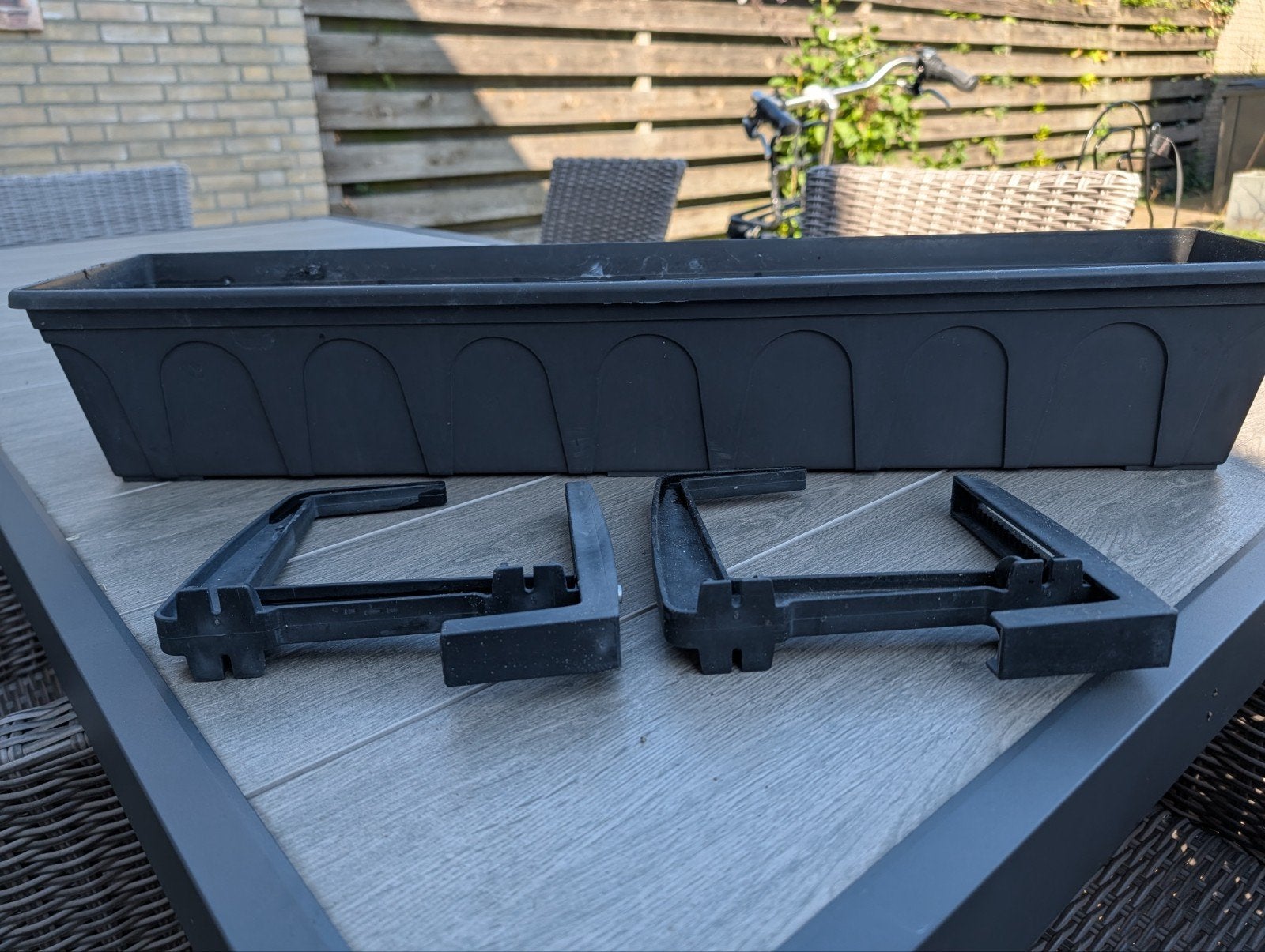 Balkonbakken / bloembakken schutting  3 stuks met bevestigin, Tuin en Terras, Ophalen, Kunststof, Minder dan 30 cm