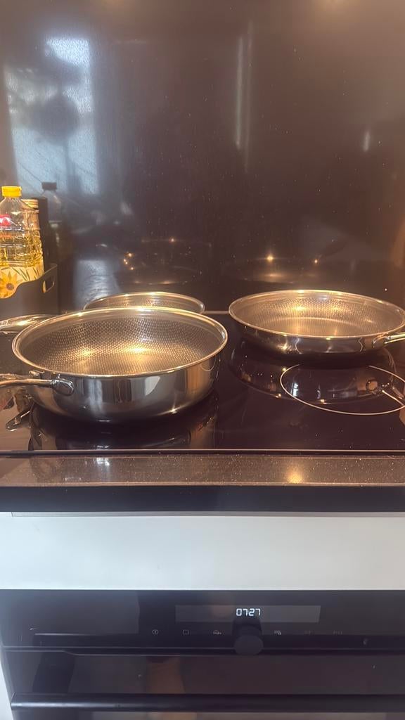 ONYX pannenset (4 stuks) topkwaliteit, voor alle bronnen, Ophalen of Verzenden, Gebruikt