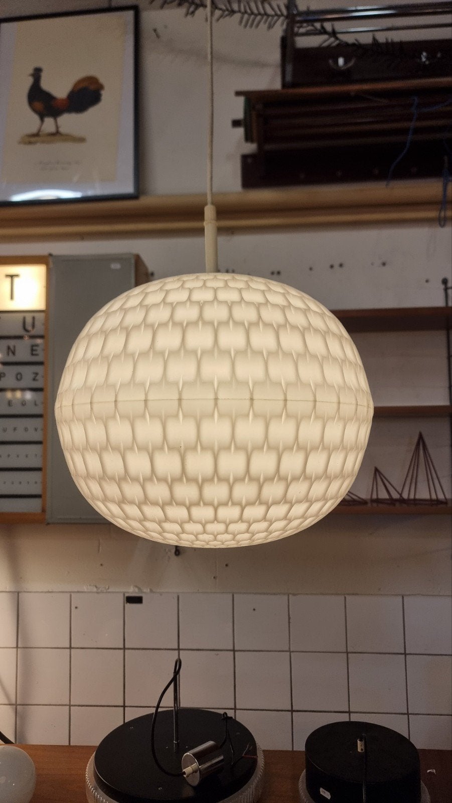 Vintage hanglamp jaren 60 Erco light, kunststof, Kunststof, ,, Ophalen of Verzenden, ,