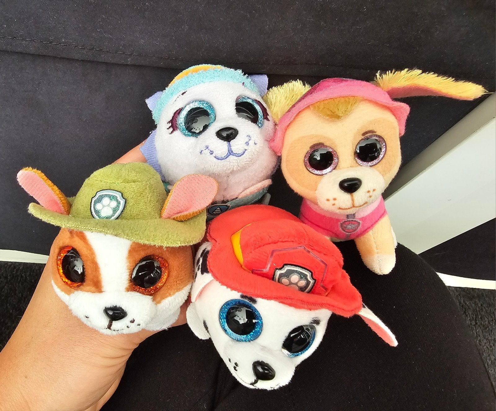 Paw Patrol Ty knuffels - set van 4 kleine met Glitterogen., Zo goed als nieuw, Klein (minder dan 20 cm), Bruin, Ty