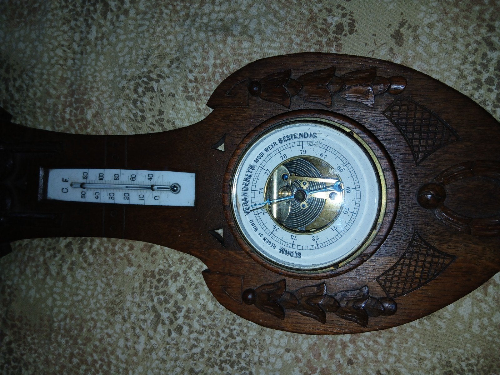 Oude Barometer Weerstation in Goede Staat, Ophalen of Verzenden