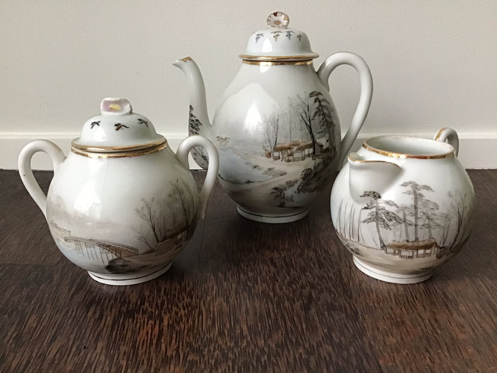 Japans/Chinees theeservies, theepot - suikerpot - melkkan, Antiek en Kunst, Antiek | Porselein, Ophalen of Verzenden