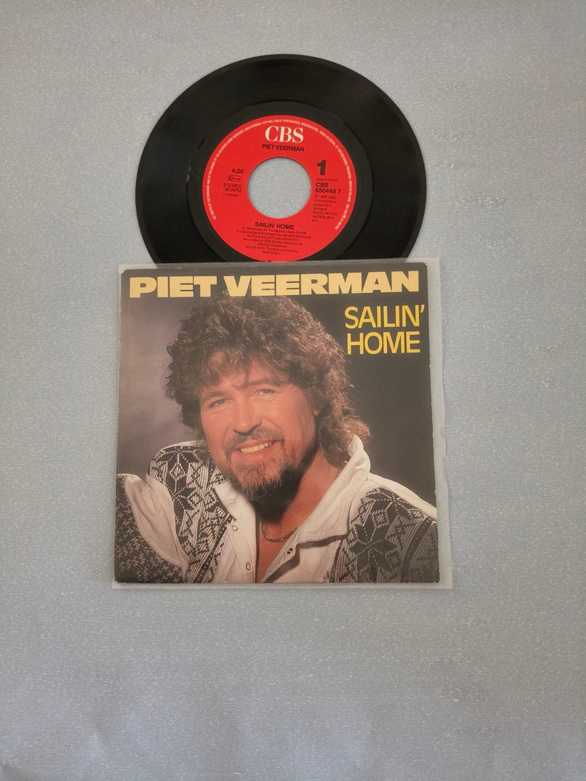 Piet Veerman - Sailin' Home Single (1987), Fotohoes, Ophalen, Gebruikt, Pop