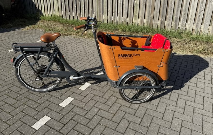 Babboe curve elektrische bakfiets, Fietsen en Brommers, 4 kinderen of meer, Gebruikt, Elektrisch, Schijfrem