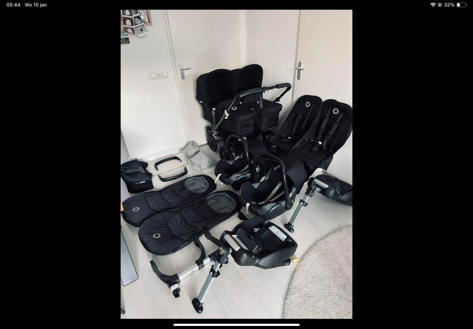 Zeer complete tweeling buggaboo 3 met extra meerijdplankje, Ophalen, Gebruikt, Bugaboo, Combiwagen