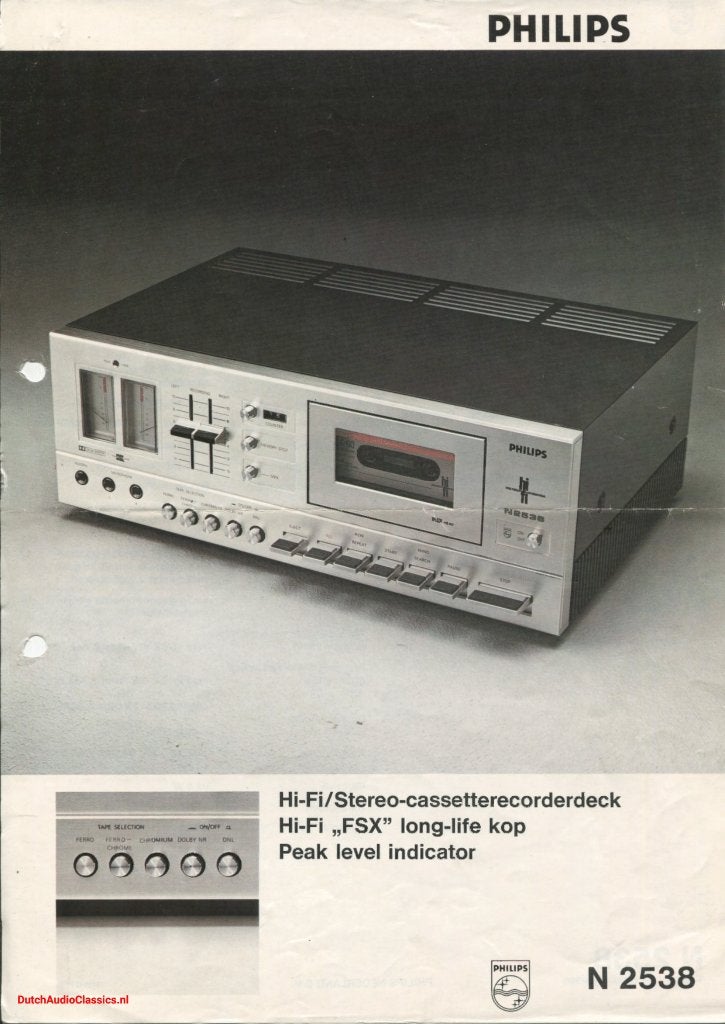 Philips Cassettedeck H 2538, Audio, Tv en Foto, Cassettedecks, Verzenden, Enkel, Philips, Tape counter