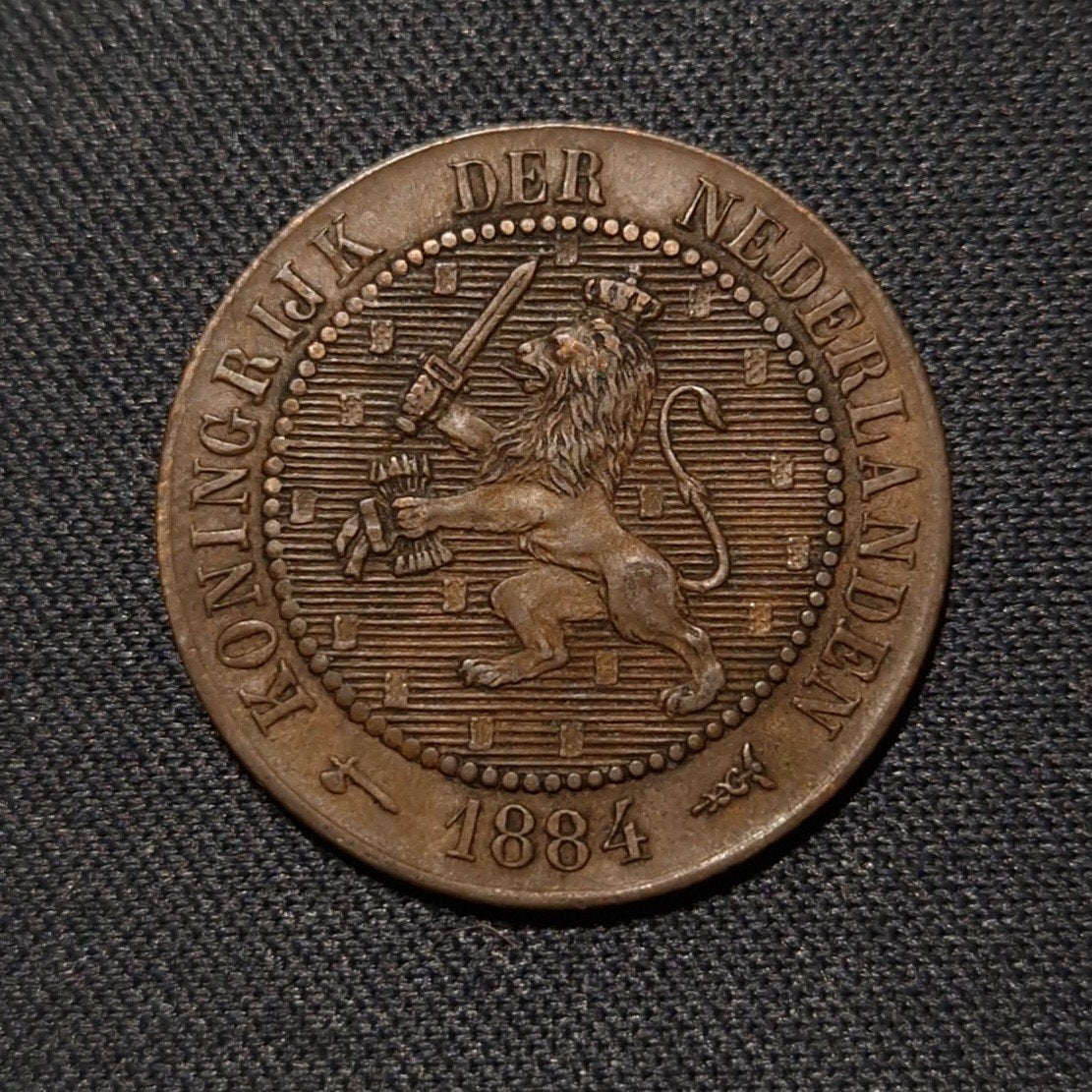 2 1/2 cent 1884, Verzenden, Koning Willem III, Losse munt