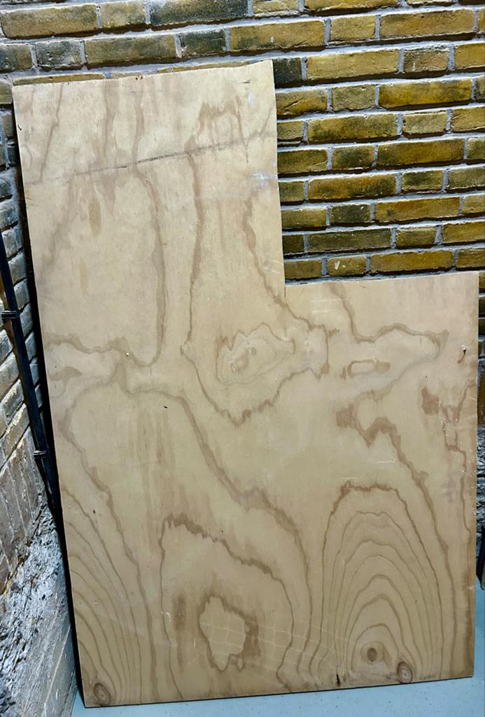Triplex plaat 150x100cm, 18mm dik, met uitsparing, Doe-het-zelf en Verbouw, Hout en Planken, Gebruikt, Minder dan 25 mm, Ophalen of Verzenden