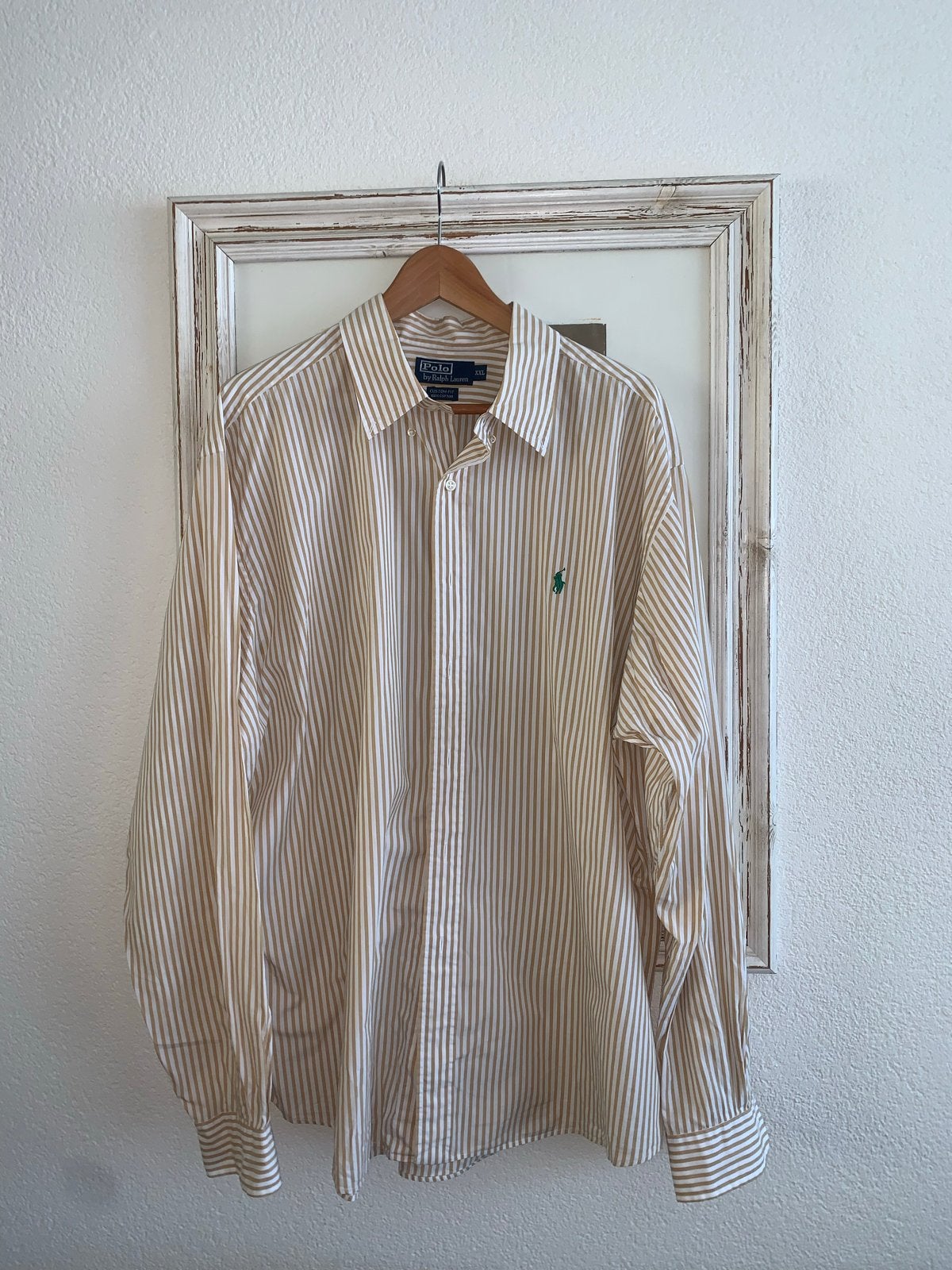 Polo Ralph Lauren gestreept overhemd - XXL, Kleding | Heren, Overhemden, Ophalen of Verzenden, Zo goed als nieuw, Beige, Overige halswijdtes