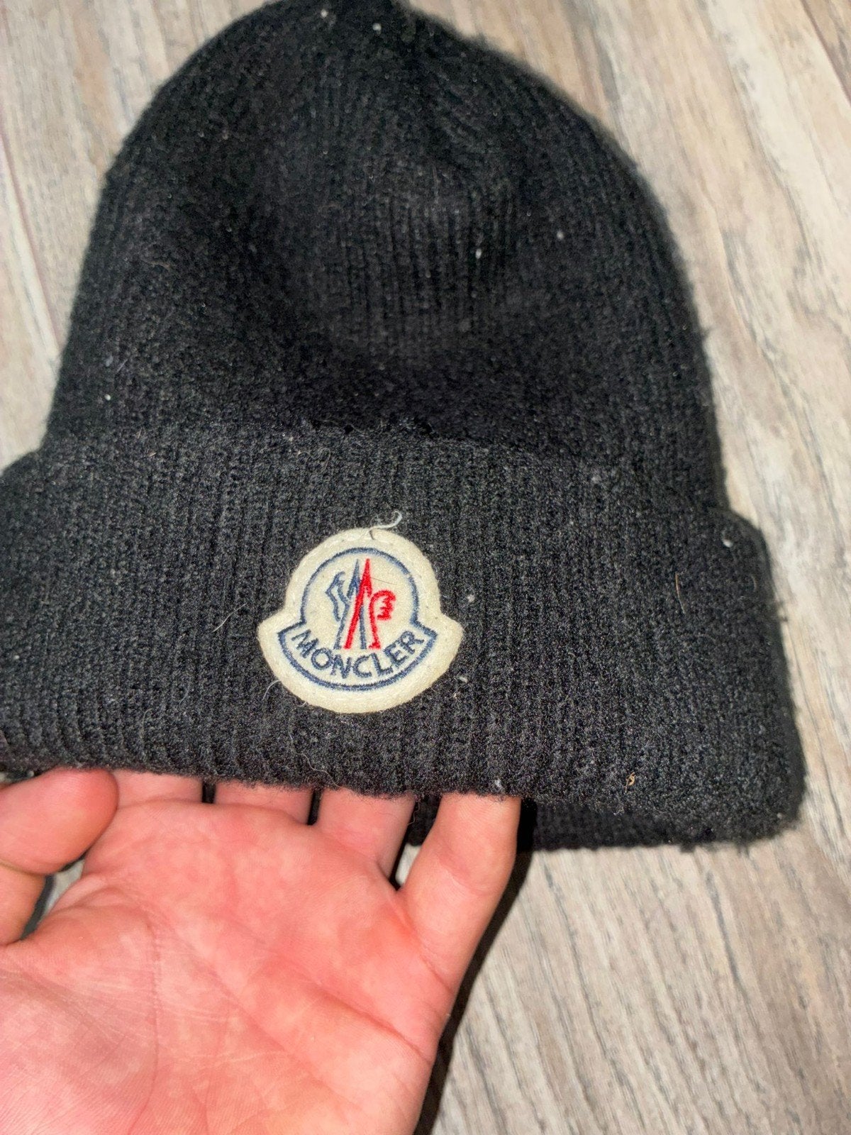 Moncler Muts Zwart - Gedragen, Ophalen of Verzenden, Gedragen, Muts