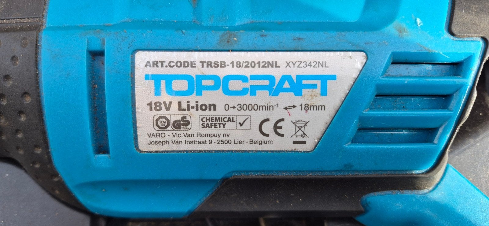 Topcraft 18V Li-ion Reciprozaag met Accu en Lader, Minder dan 30 mm, Gebruikt, Topcraft, Ophalen of Verzenden