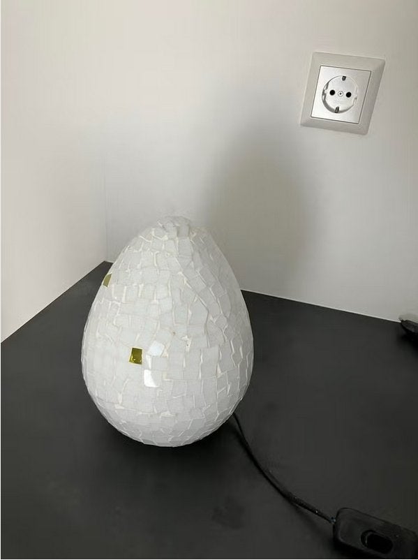 Oosterse mozaïek tafellamp - ei vorm - 22 cm hoog, Huis en Inrichting, Lampen | Tafellampen, Gebruikt, Ophalen of Verzenden, Glas