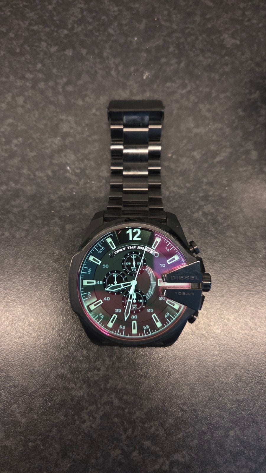 Diesel Only The Brave Herenhorloge DZ-4318, Sieraden, Tassen en Uiterlijk, Staal, Gebruikt, Staal, Polshorloge