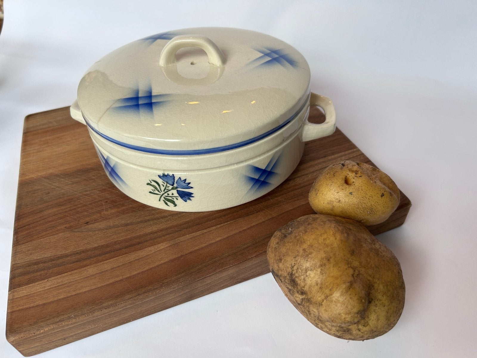 Prachtige retro aardewerk ovenschaal met deksel, Antiek en Kunst, Ophalen of Verzenden