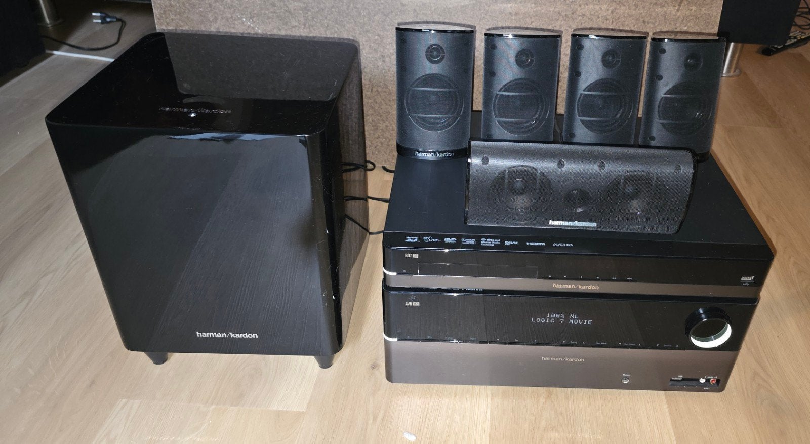 Complete Harman Kardon Home Cinema Set - AVR 156/230, Gebruikt, Blu-ray-speler, 70 watt of meer, 5.1-systeem