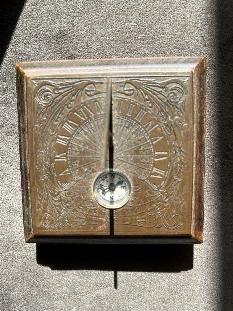 Antieke Zonnewijzer met Kompas - Decoratief Item, Ophalen of Verzenden, Overige typen