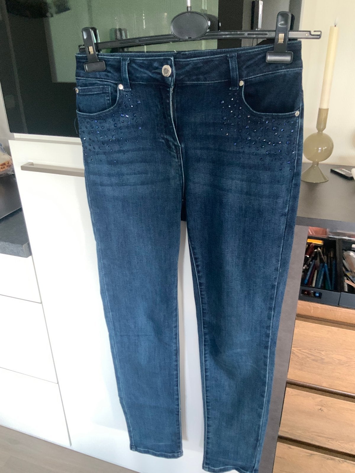 Spijkerbroek van MORGAN mt 38 heel klein prijsje, Kleding | Dames, Spijkerbroeken en Jeans, Ophalen of Verzenden, Gedragen, Blauw