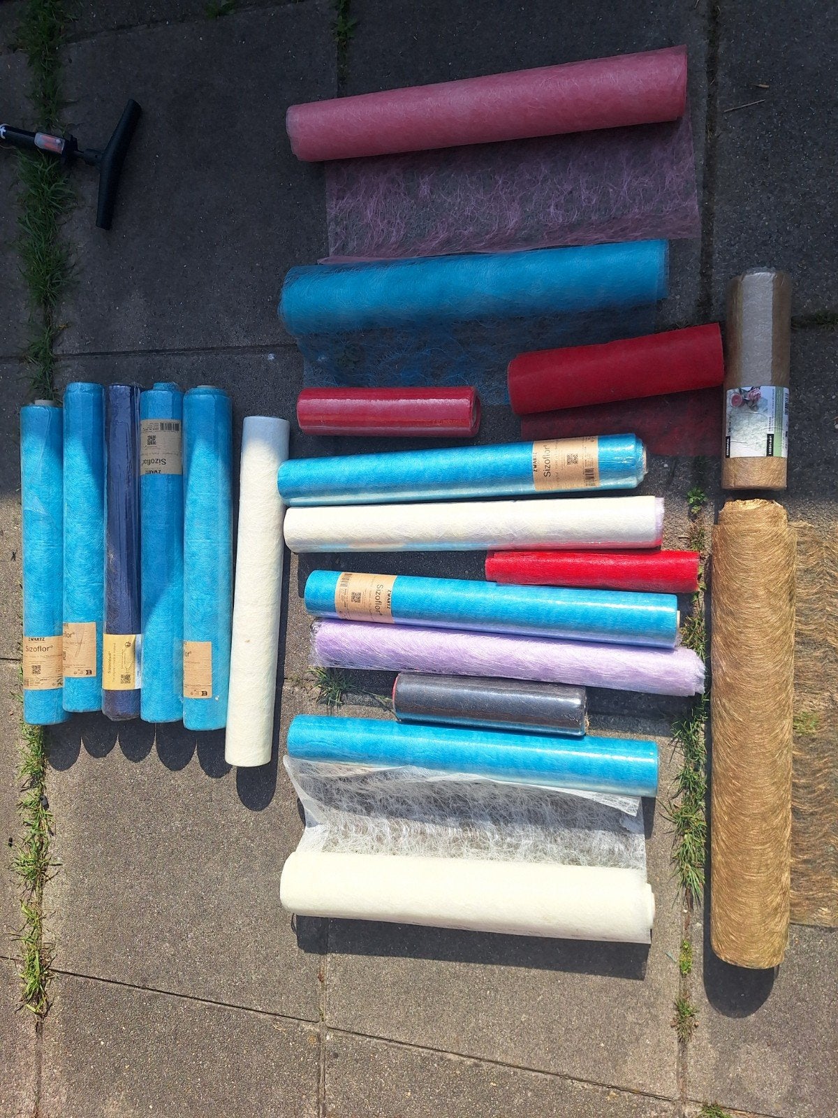 Partij Sizoflor decoratierollen / tafellopers, Textiel, Meerkleurig, Zo goed als nieuw, Knutselmateriaal