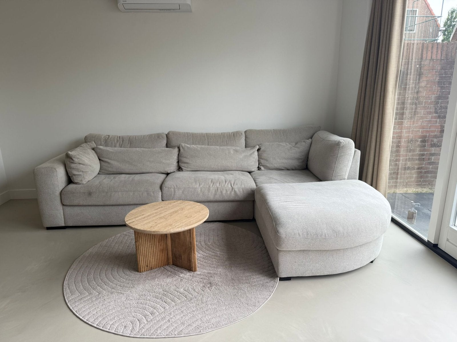 Prachtig bankstel met marmeren tafel en kleed, Huis en Inrichting, Banken | Bankstellen, Ophalen, 100 tot 125 cm, Hoekbank, 300 cm of meer