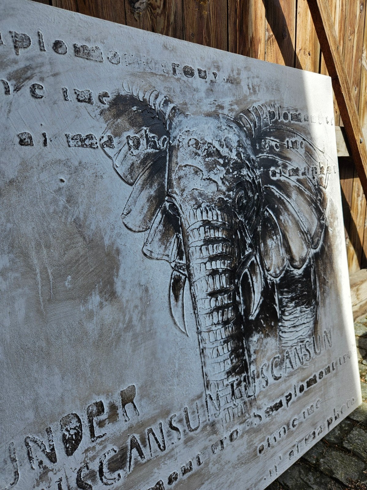 Wand schilderij olifant, Ophalen