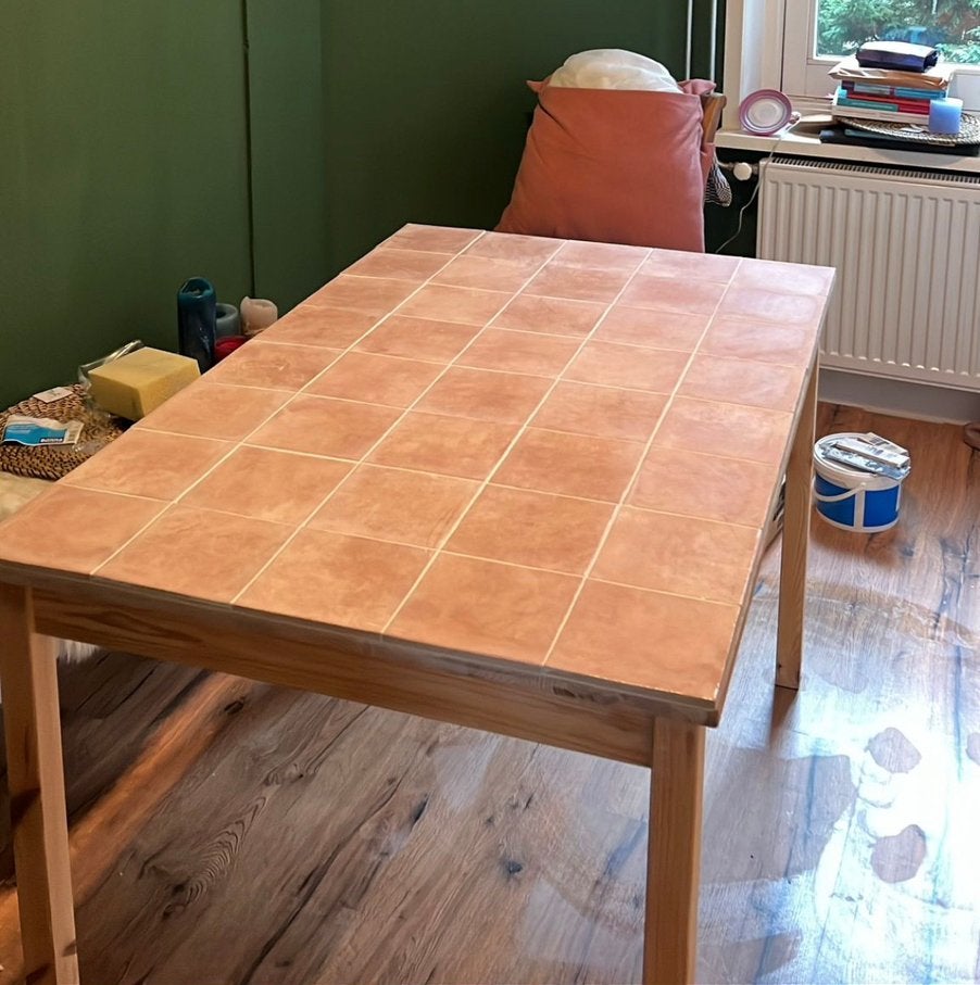 Mooie betegeld eettafel 120x75cm, Huis en Inrichting, Tafels | Eettafels, Ophalen, 100 tot 150 cm, 50 tot 100 cm, Zo goed als nieuw