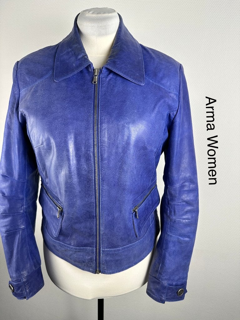 Arma Leren Jas  (mt: 42) D7/802, Arma, Zwart, Arma, Ophalen of Verzenden