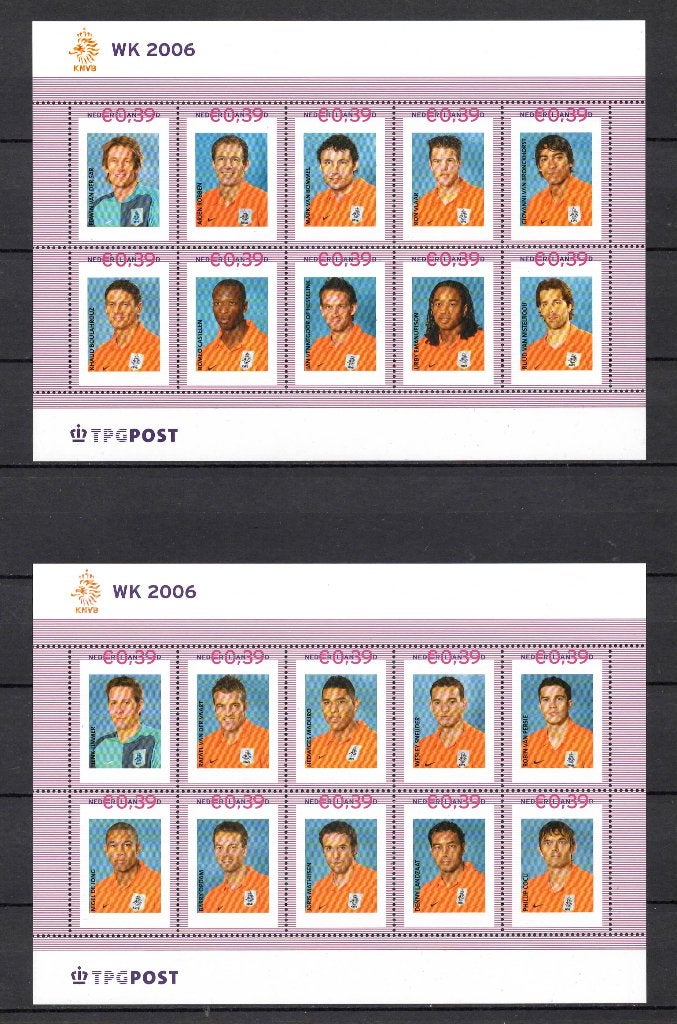 051-Nederland 2006, NL-Elftal WK 2006, Verzenden, Na 1940, Postfris
