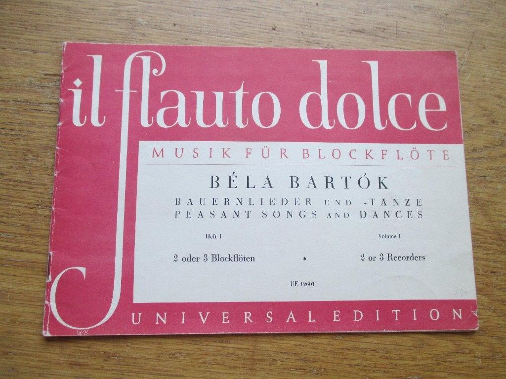 MUZIEK VOOR 2 OF 3 BLOKFLUITEN -BÉLA BARTOK, Gebruikt, Ophalen of Verzenden, Blokfluit, Artiest of Componist