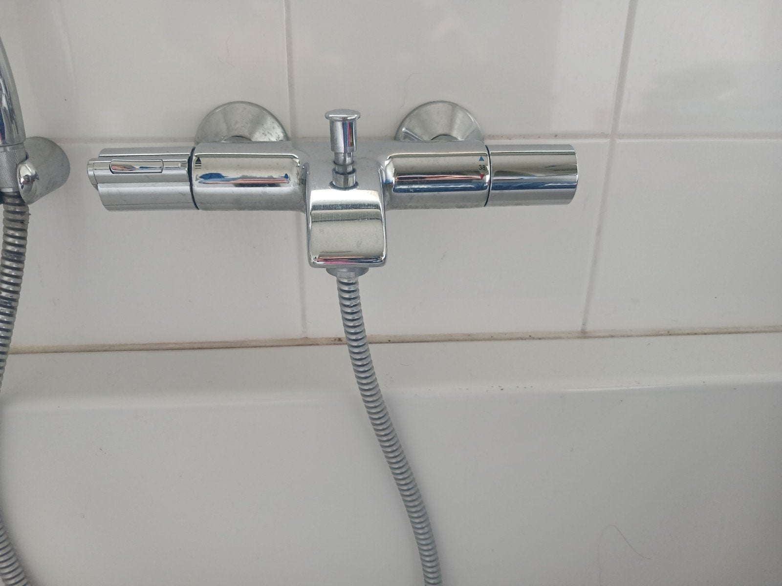Grohe badkraan Chroom - gebruikt. Even ontkalken., Ophalen, Gebruikt, Chroom, Bad
