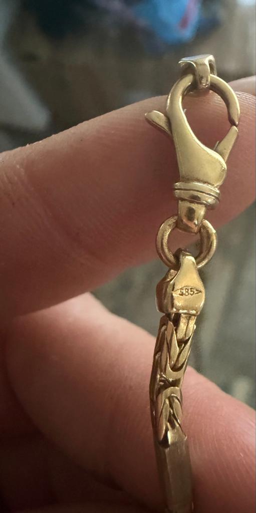 Gouden 14 Karaat Koningsketting -, Ophalen of Verzenden, Zo goed als nieuw, Goud
