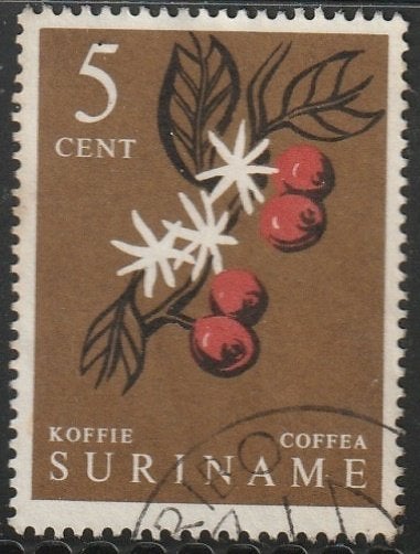 Suriname 1961 358 Koffie, Gest, Ophalen of Verzenden, Gestempeld