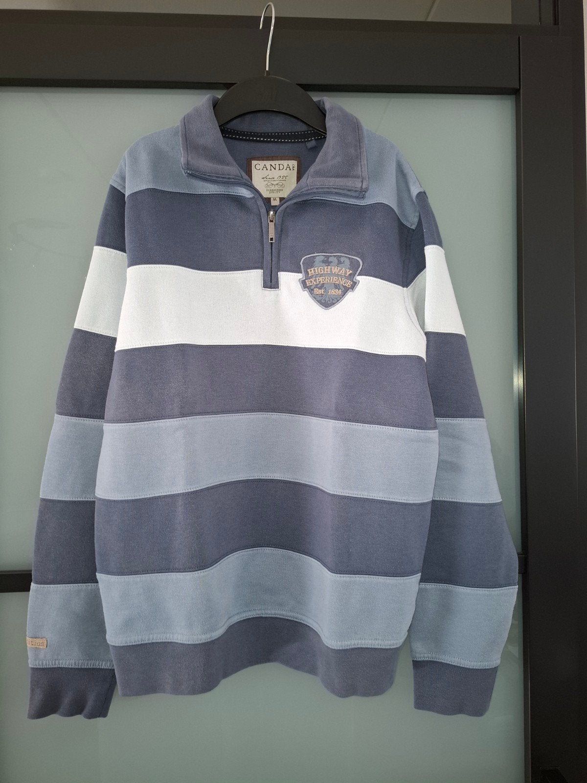 Gestreepte herentrui, maat M., Gedragen, Maat 48/50 (M), Blauw, C&A
