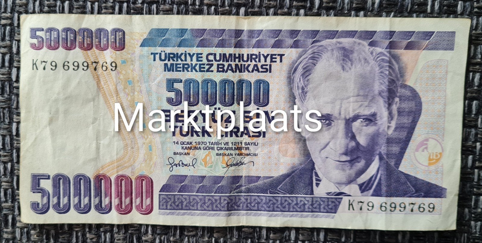 Turkse Lira 500.000 biljet, Ophalen of Verzenden, Overige landen, Los biljet