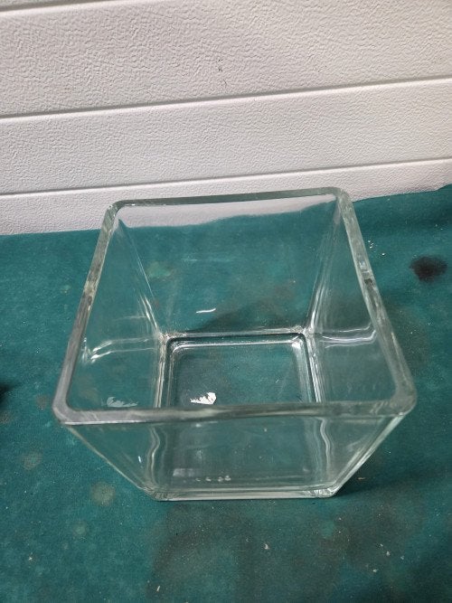 bloempot glas dik kubus, Ophalen of Verzenden, 'T Olde Gre-j, Info@toldegrej.nl, Endepoelstraat 20f Didam