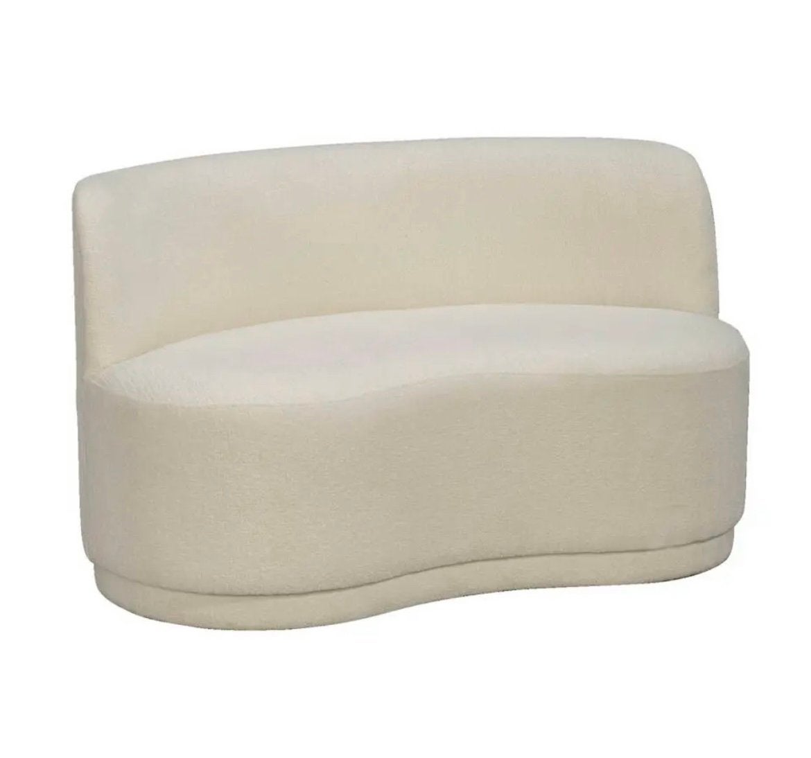 Teddy bouclé bananen loveseat - fauteuil, Ophalen, Zo goed als nieuw, Rechthoekig, Stof