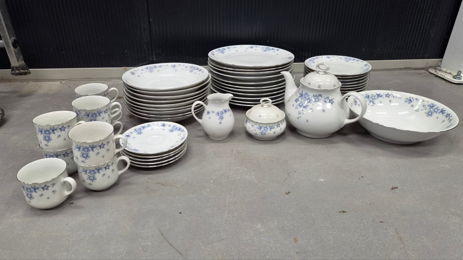 Vintage EPIAG DF Servies - Blauw Bloemenpatroon, Ophalen, Gebruikt, Overige merken, Vintage