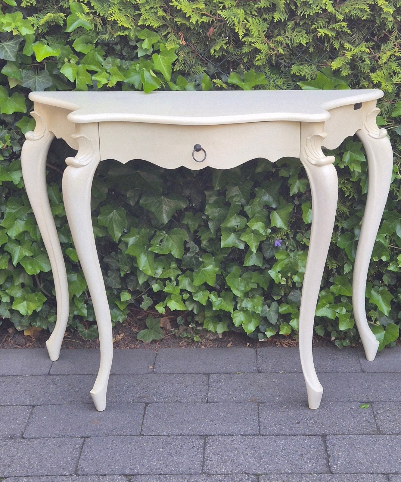 Elegante Barok Kaptafel met Lade - Crème Wit, Huis en Inrichting, Tafels | Kaptafels, Gebruikt, Minder dan 100 cm, 50 tot 100 cm