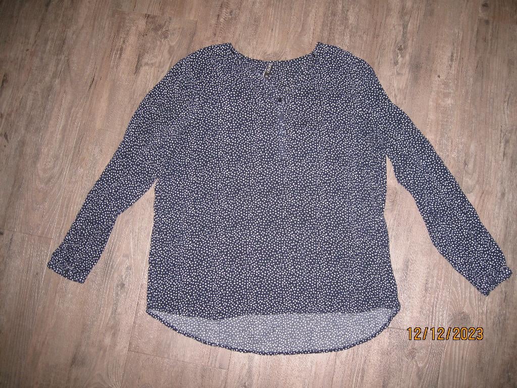 Flame donkerblauwe tuniek met witte dots maat 44, Kleding | Dames, Blauw, Flame, Maat 42/44 (L), Ophalen of Verzenden